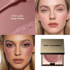 RED CHAMBER open compact with mirror ready for on-the-go touch-ups, convenient travel use