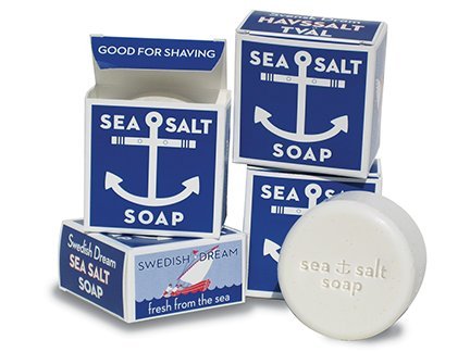 Red Co. sea salt soap pack front view showing twelve bars and refreshing benefit