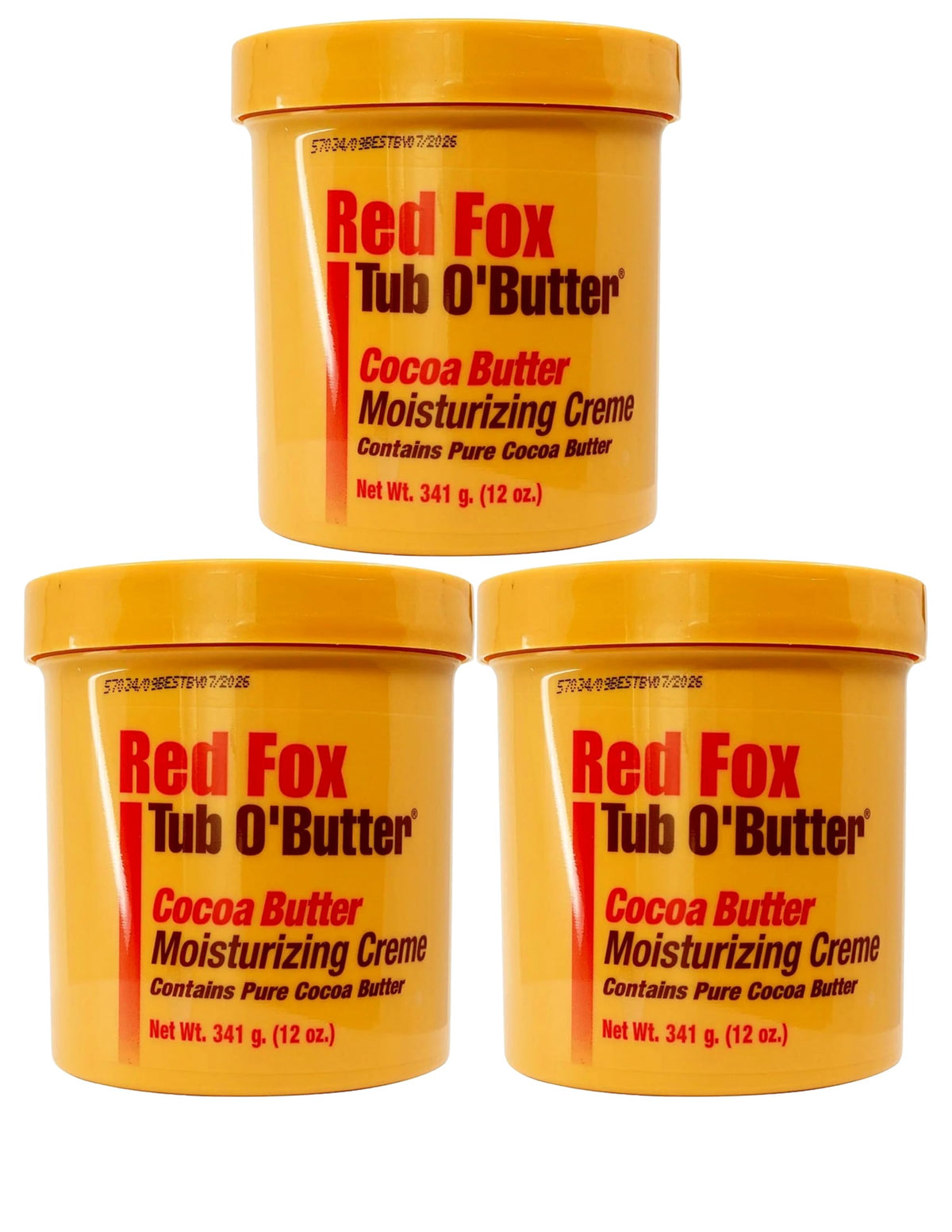 Red Fox front packaging tub showing label and size for clear product identification and confidence