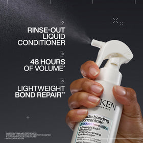 Redken spray nozzle detail demonstrating precise, lightweight application benefit