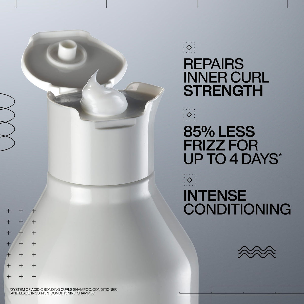 Redken pump dispenser detail for easy, measured conditioner use