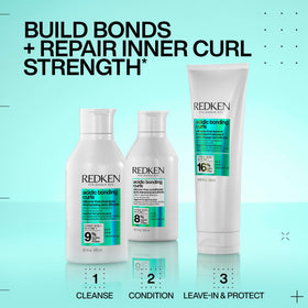 Redken bottle next to hand for size and portioning guidance