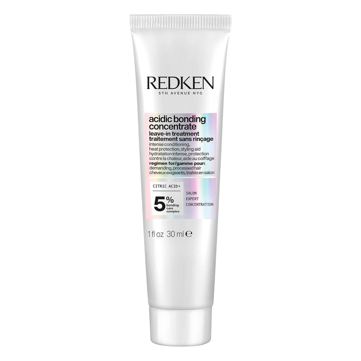 Redken bottle front packaging showing product and brand benefits