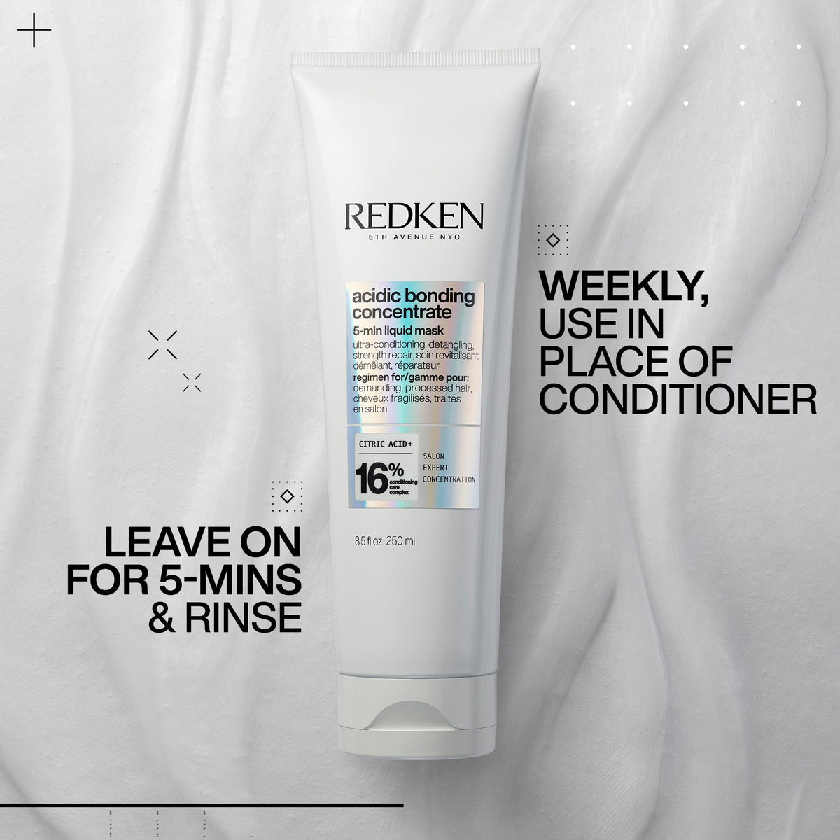 Redken before and after on lengths and ends showing smoother shine