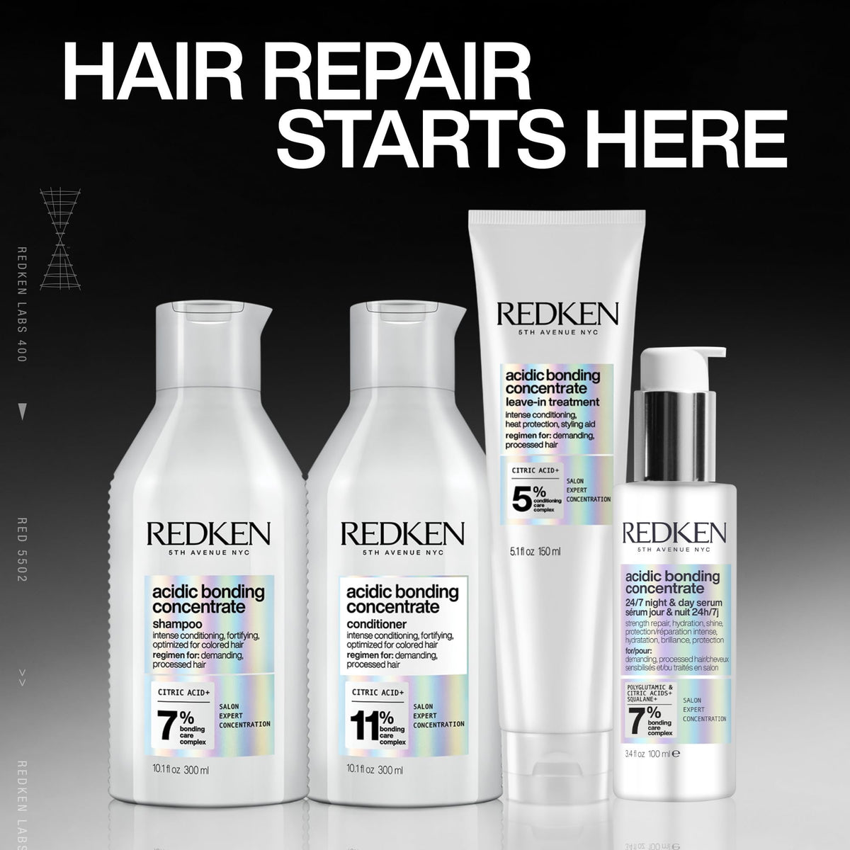 Redken bottle on bathroom shelf with towel, elevates salon-style routine