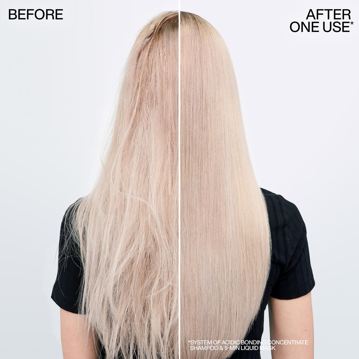 Redken applying mask to hair mid-lengths for deep hydration benefit