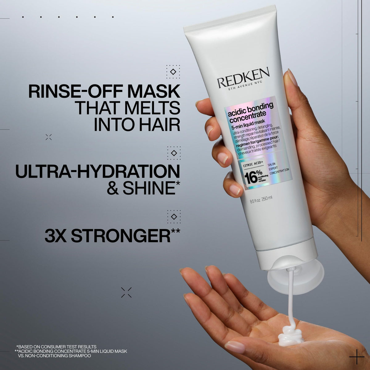 Redken liquid mask texture pouring to demonstrate lightweight spread
