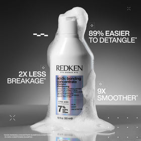 Redken pump dispensing shampoo texture demonstrating rich lather and conditioning
