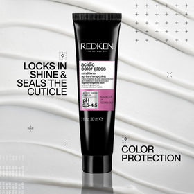 redken label close-up highlighting product name and benefits
