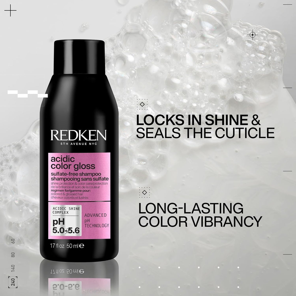 Redken texture close-up illustrating creamy sulfate-free formula
