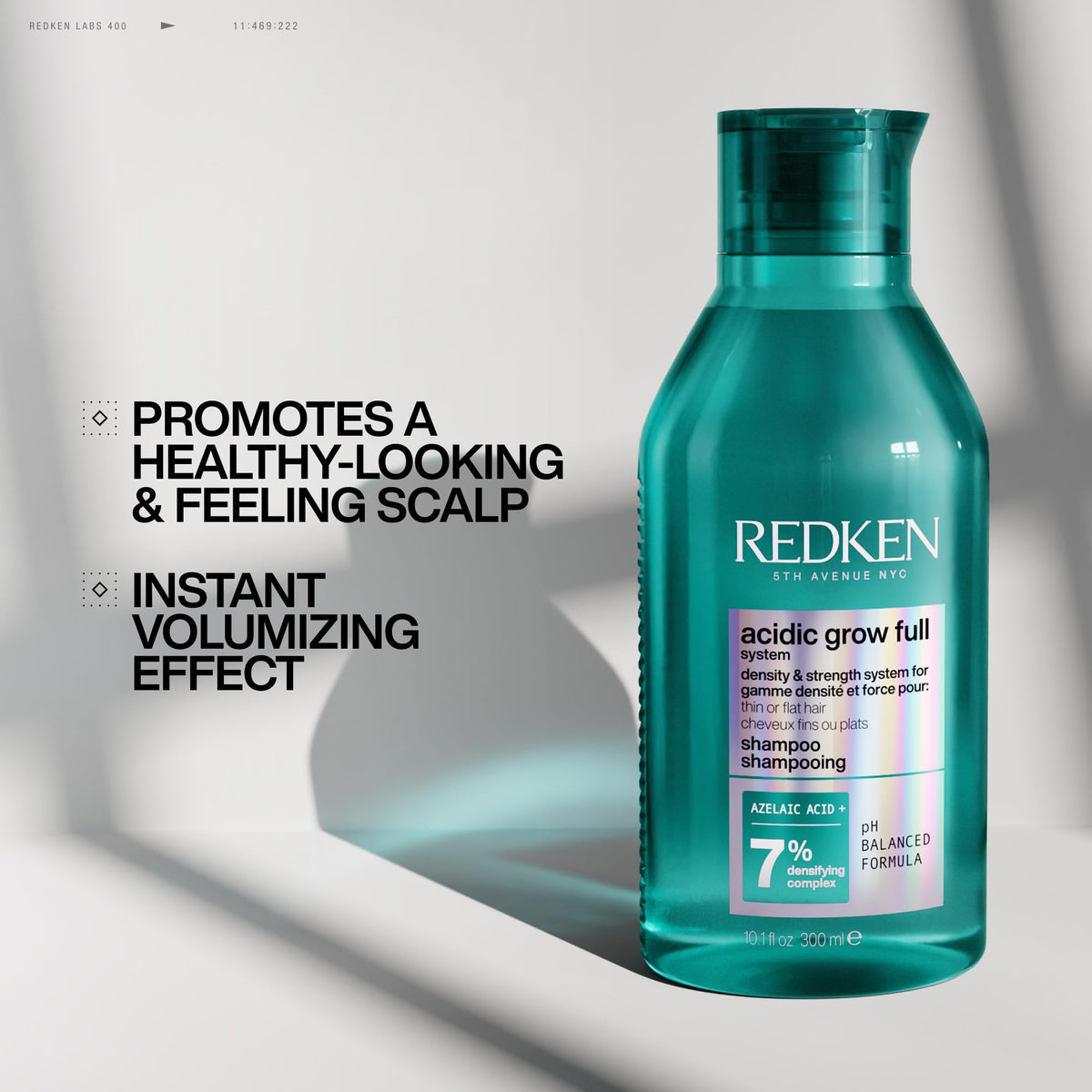 Redken in-shower use scene showing gentle cleansing benefit