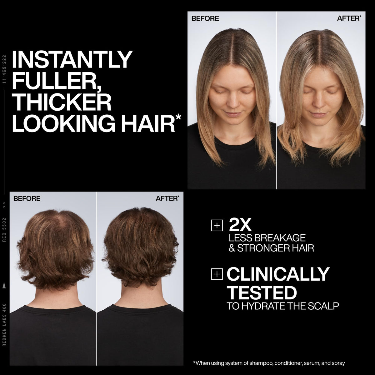 Redken serum texture on fingertip showing non-greasy moisturizing benefit