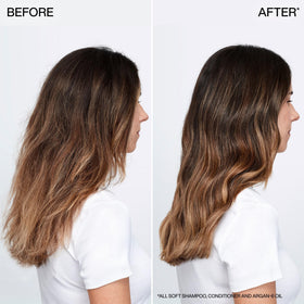 Redken conditioner cream texture close-up showing smoothing effect