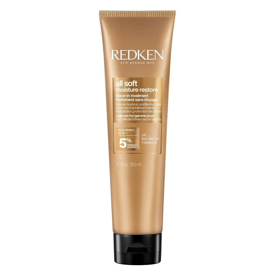 Redken All Soft front packaging showing bottle and label, conveys trustworthy professional care