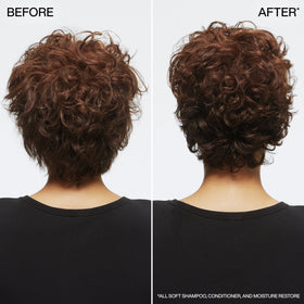 Redken bottle on bathroom shelf lifestyle shot showing salon-quality routine