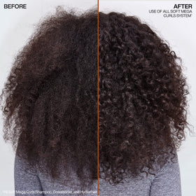 Redken in a bathroom lifestyle scene improving manageability of curls
