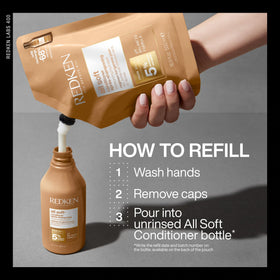Redken refill next to common items showing size and economical value