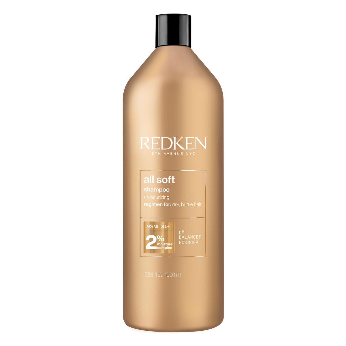Redken front bottle showing All Soft Shampoo for hydration and softness