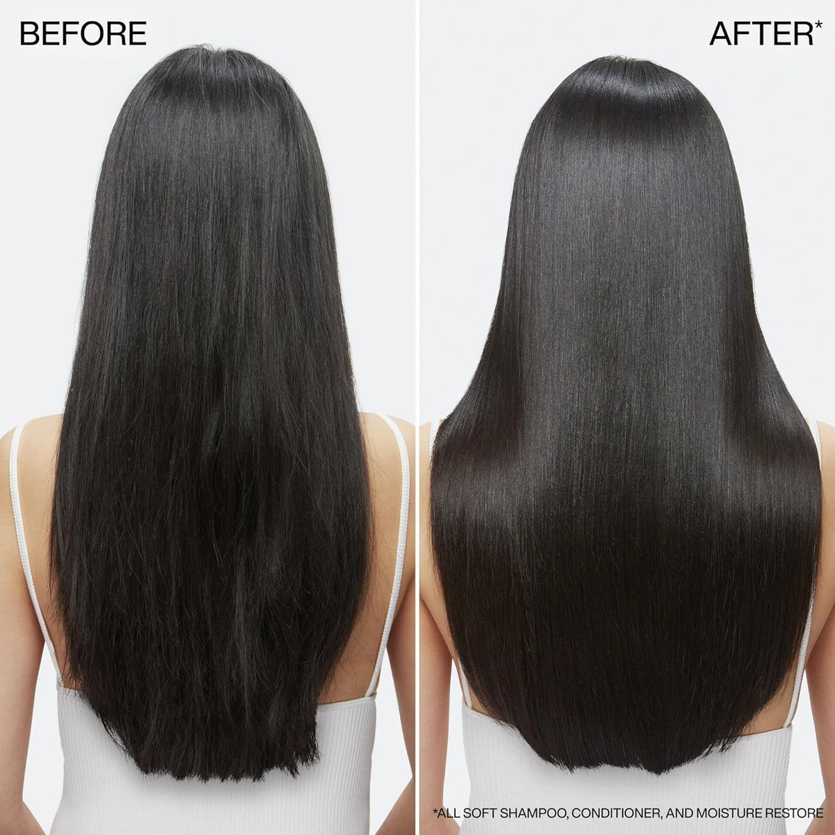 Redken being applied to mid-lengths demonstrating easier detangling benefit