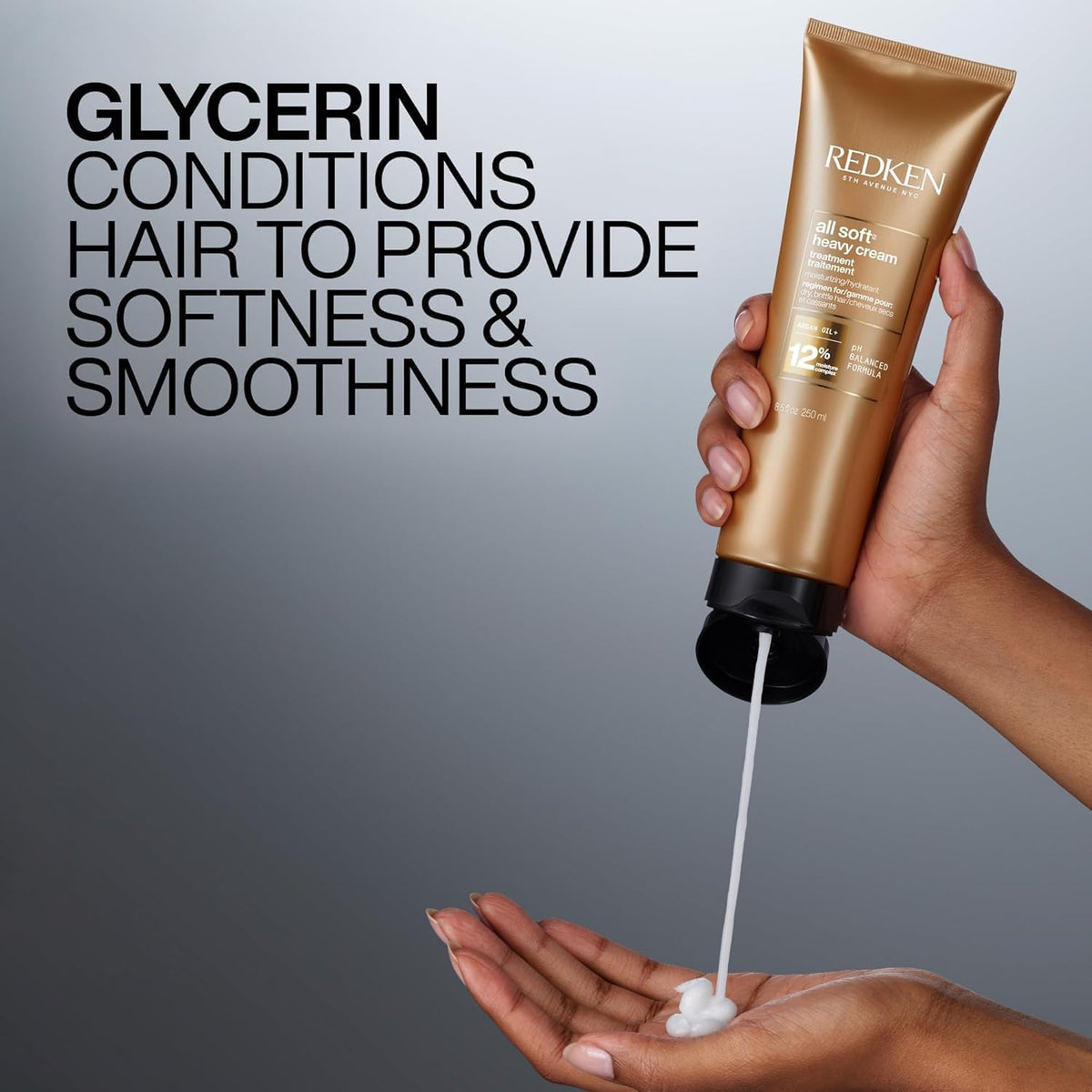 Redken with argan oil visual highlighting key ingredient for nourishing hair