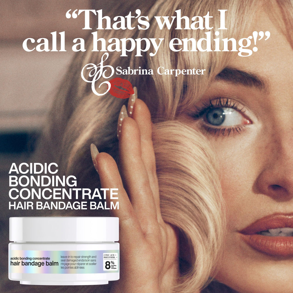 Redken bandage balm before and after ends showing visible repair
