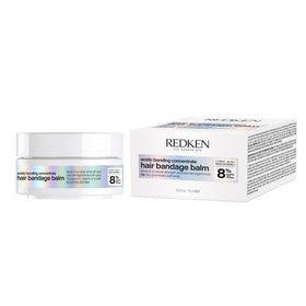 Redken bandage balm front packaging showing product and benefits