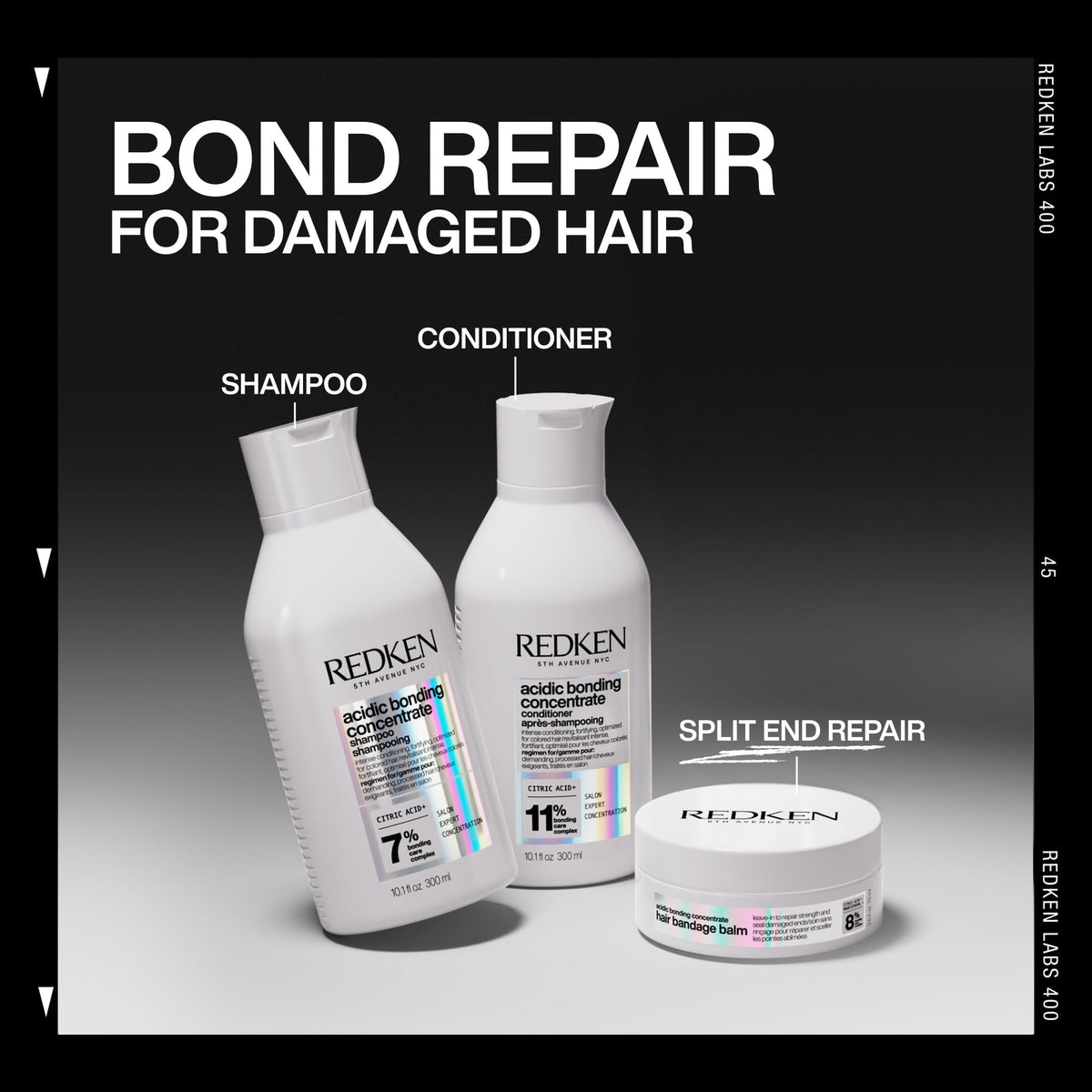 Redken bandage balm staged in bathroom routine for daily use benefit