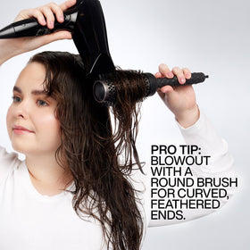Redken Big Blowout before and after showing increased volume and shine