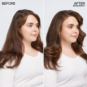 Redken Big Blowout jelly-serum texture on hand for smooth spreadability