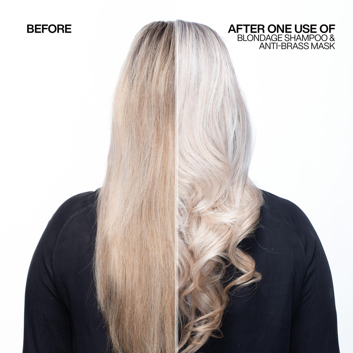 Redken Blondage being applied in shower on blonde hair to demonstrate in-home toning routine