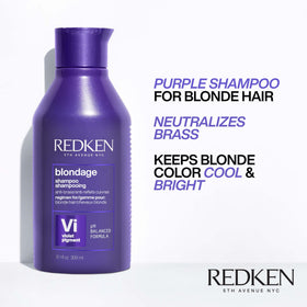 Redken Blondage label close-up highlighting directions and ingredients for informed use