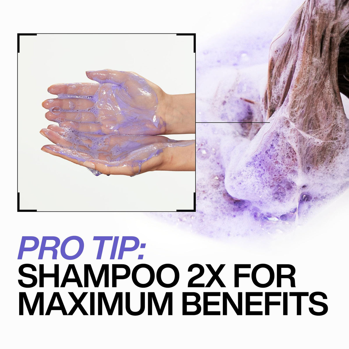Redken Blondage bottle beside hand to show true product size and practical at-home portioning