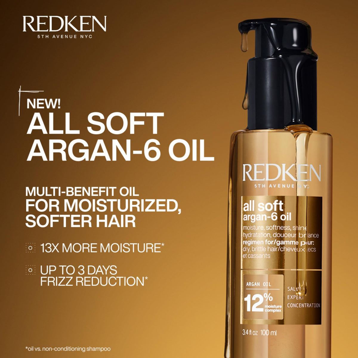 Redken bottle label close-up showing ingredients and usage direction