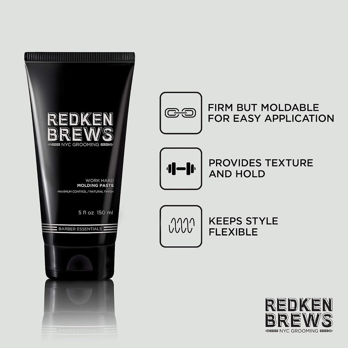 redken brews paste worked through damp hair showing controlled shaping benefit