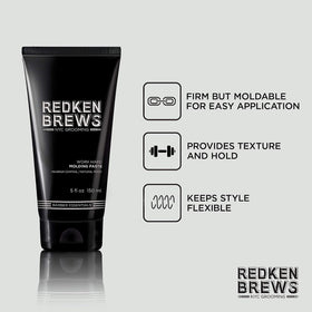 redken brews paste worked through damp hair showing controlled shaping benefit