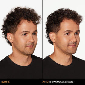redken brews paste applied to dry hair demonstrating added texture benefit