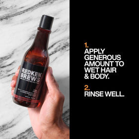 Redken Brews bottle in gym bag for convenient on-the-go freshness