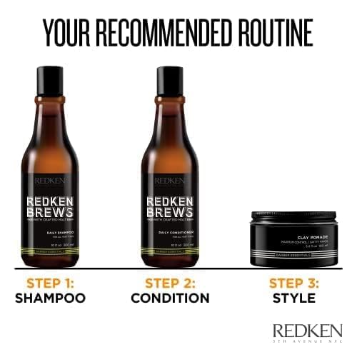 redken brews styled hair before and after showing added volume