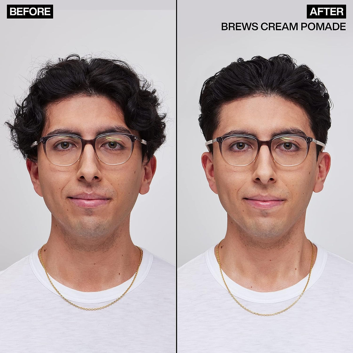 Redken Brews cream pomade on hand being applied for easy, even styling