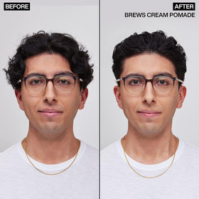 Redken Brews cream pomade on hand being applied for easy, even styling