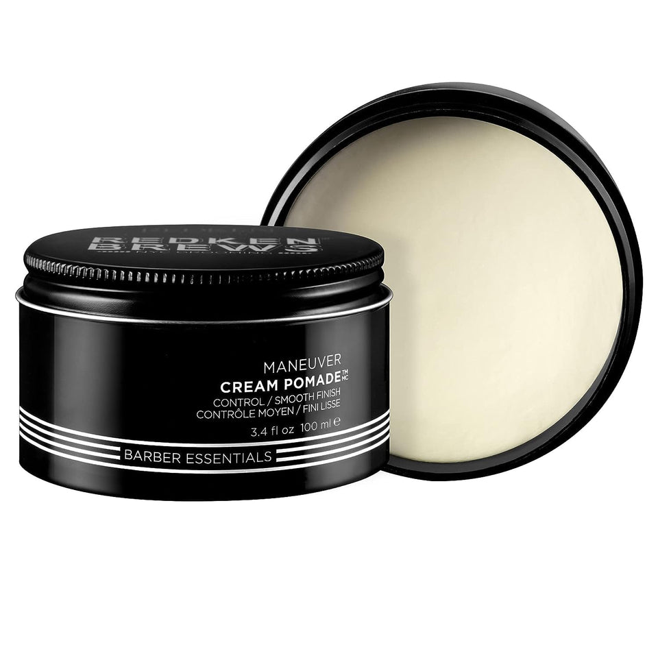 Redken Brews cream pomade front packaging showing product and branding benefits