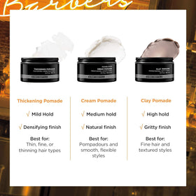 Redken Brews cream pomade used to create a polished pompadour with natural finish
