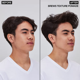 Redken Brews used on dry hair producing matte textured finish