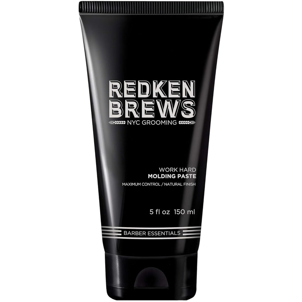 redken brews front packaging showing jar and label with clear hold benefits