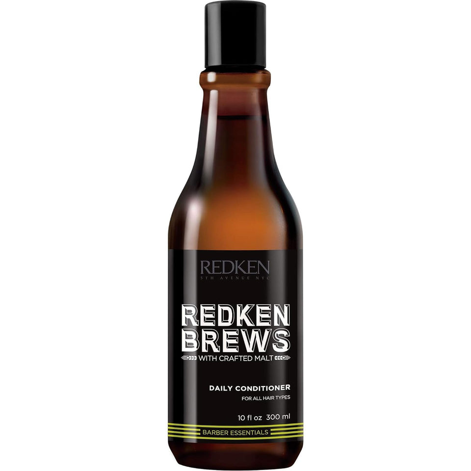 Redken Brews front packaging shows bottle and easy identification benefit