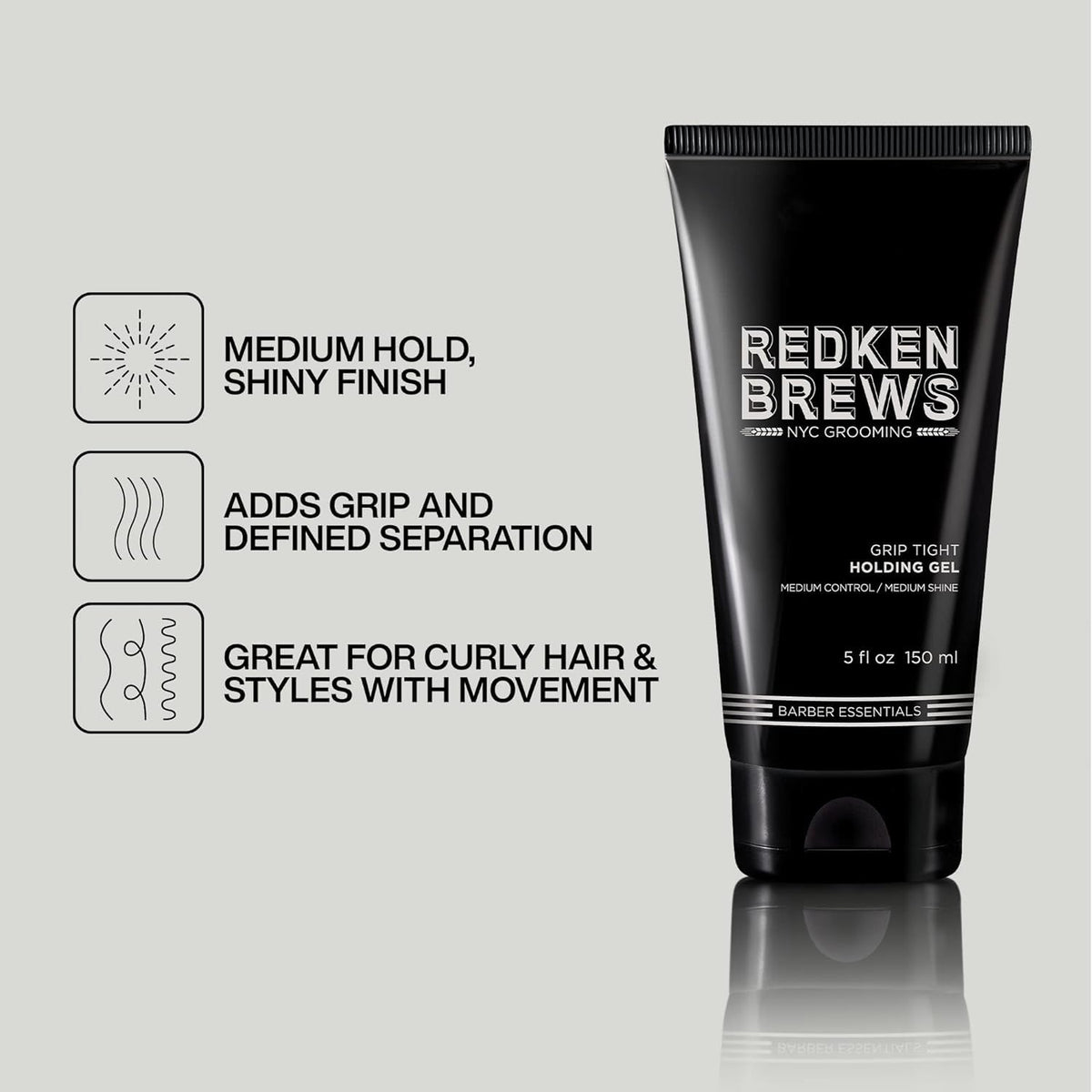 Redken Brews gel on hand ready for application offering easy control