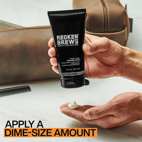 redken brews styled man in barbershop showing natural matte finish benefit