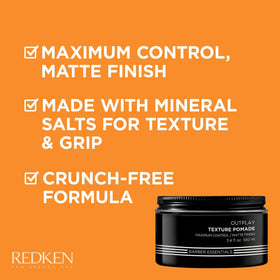 Redken Brews open jar revealing matte pomade texture for styling