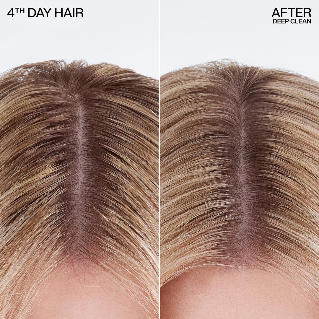 Redken being applied to dark hair showing no visible residue and natural finish