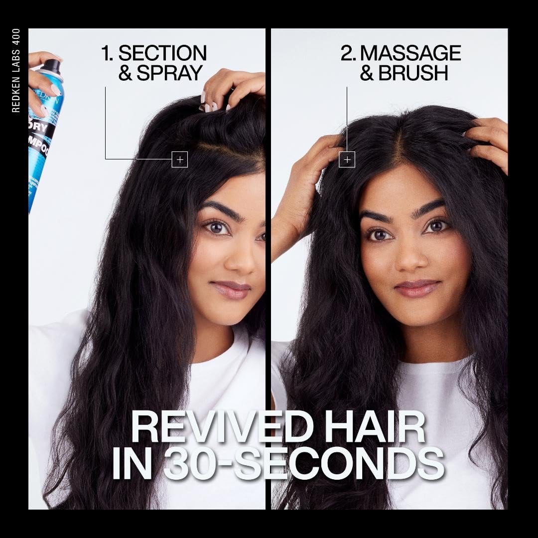 Redken cooling spray on scalp illustrating instant fresh feeling after use